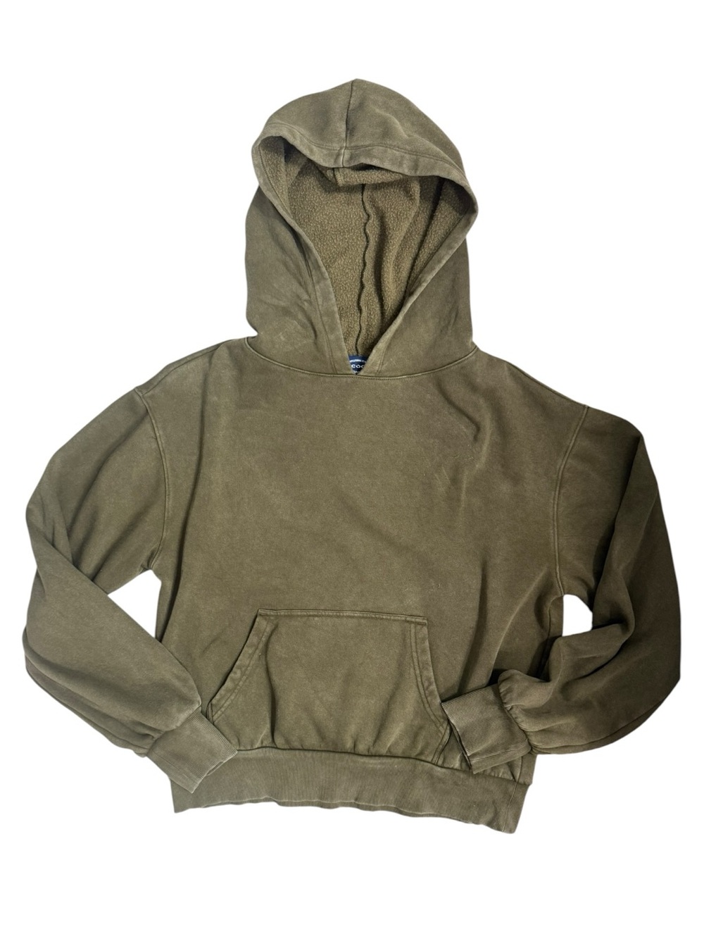 Scoop NYC Women’s Oversized Mineral Washed Cropped Pullover Hoodie EUC
